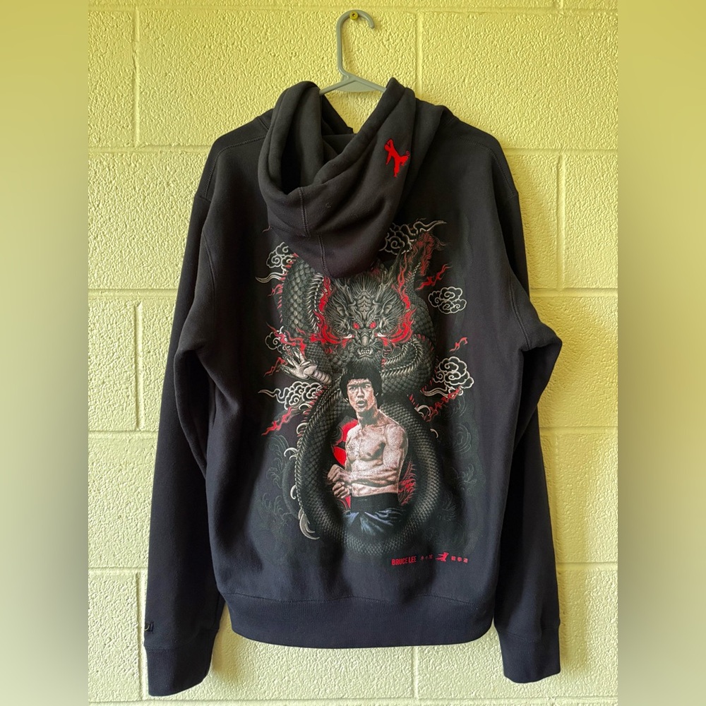 Bruce Lee x Shoe Palace Hoodie Sz M Dragon Hoodie Embroidered Kung Fu